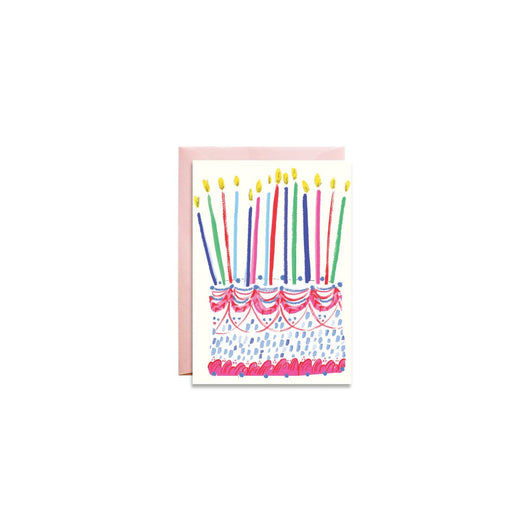 'Birthday Cake with Candles' - Petite Card
