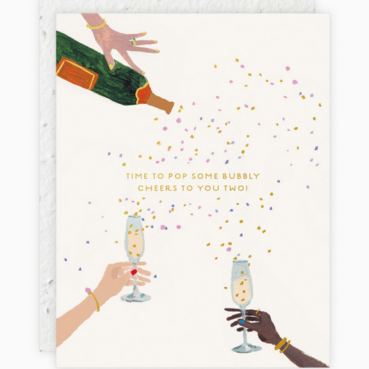 'Time To Pop Some Bubbly Cheers to You Two!' Plantable Seed Card