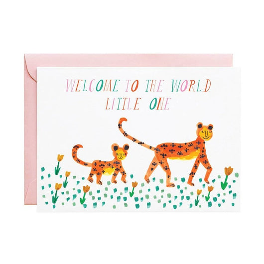 'Welcome to the World Little One!' Baby Leopard - Greeting Card