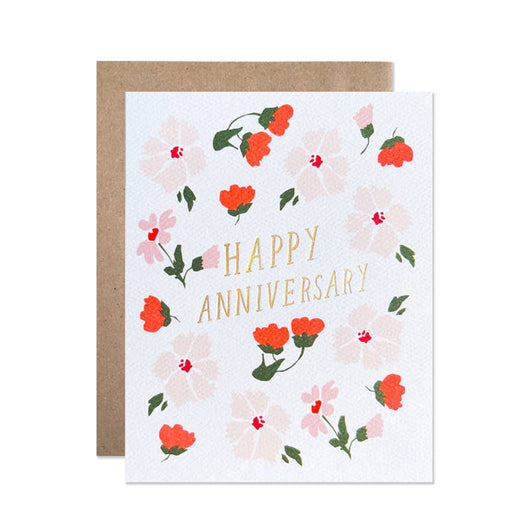 'Happy Anniversary' Garden Card w/ Gold Foil