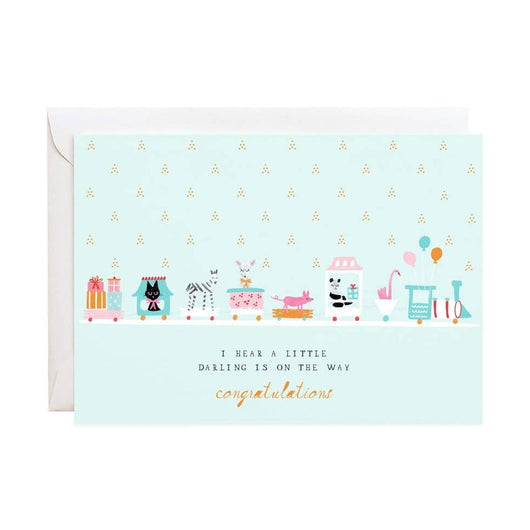 'Congratulations - I Hear A Little Darling Is On The Way' Train Card