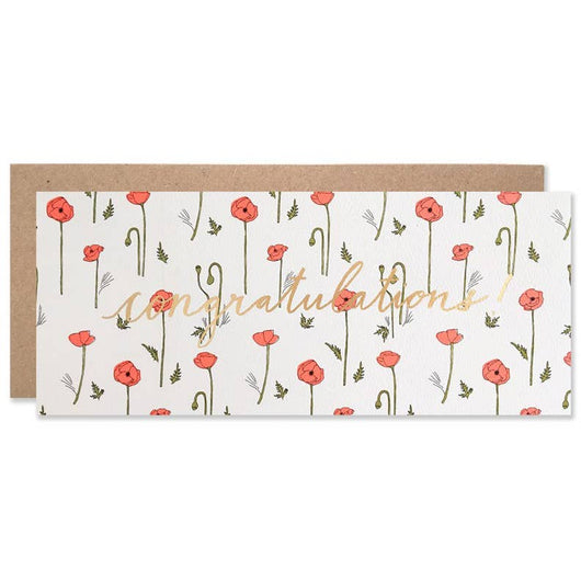 'Congratulations' Red Poppy Card