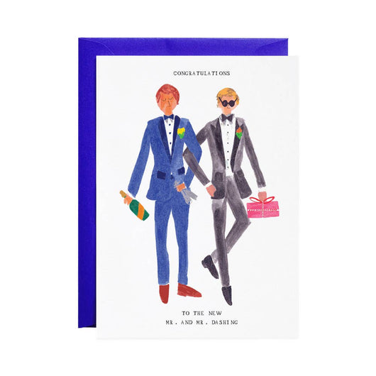 'Congratulations to the New Mr. and Mr. Dashing' Wedding/ Engagement Card