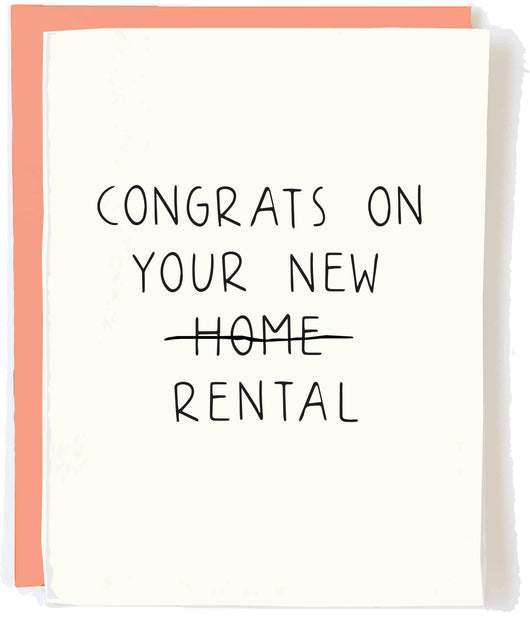 'Congrats On Your New Rental' Card