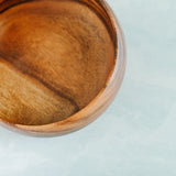 Ethically Hand-crafted Acacia Wood 10" Calabash Bowl
