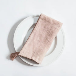 Linen Tasseled Dinner Napkin - Set of 4 (Variety of Colors)
