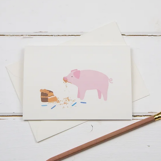 Pig Birthday Cake Card