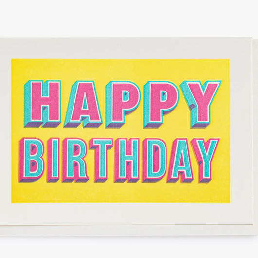 'Happy Birthday' Typography Letterpress Card