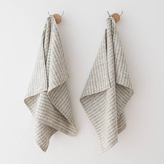 Brittany Hand Towels (in Forest Green/Natural) *SET OF 2*