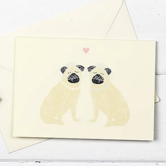 Pug Love (Female Couple) Wedding Card