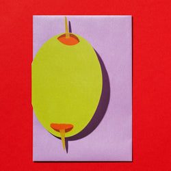 Olive Die-Cut Greeting Card