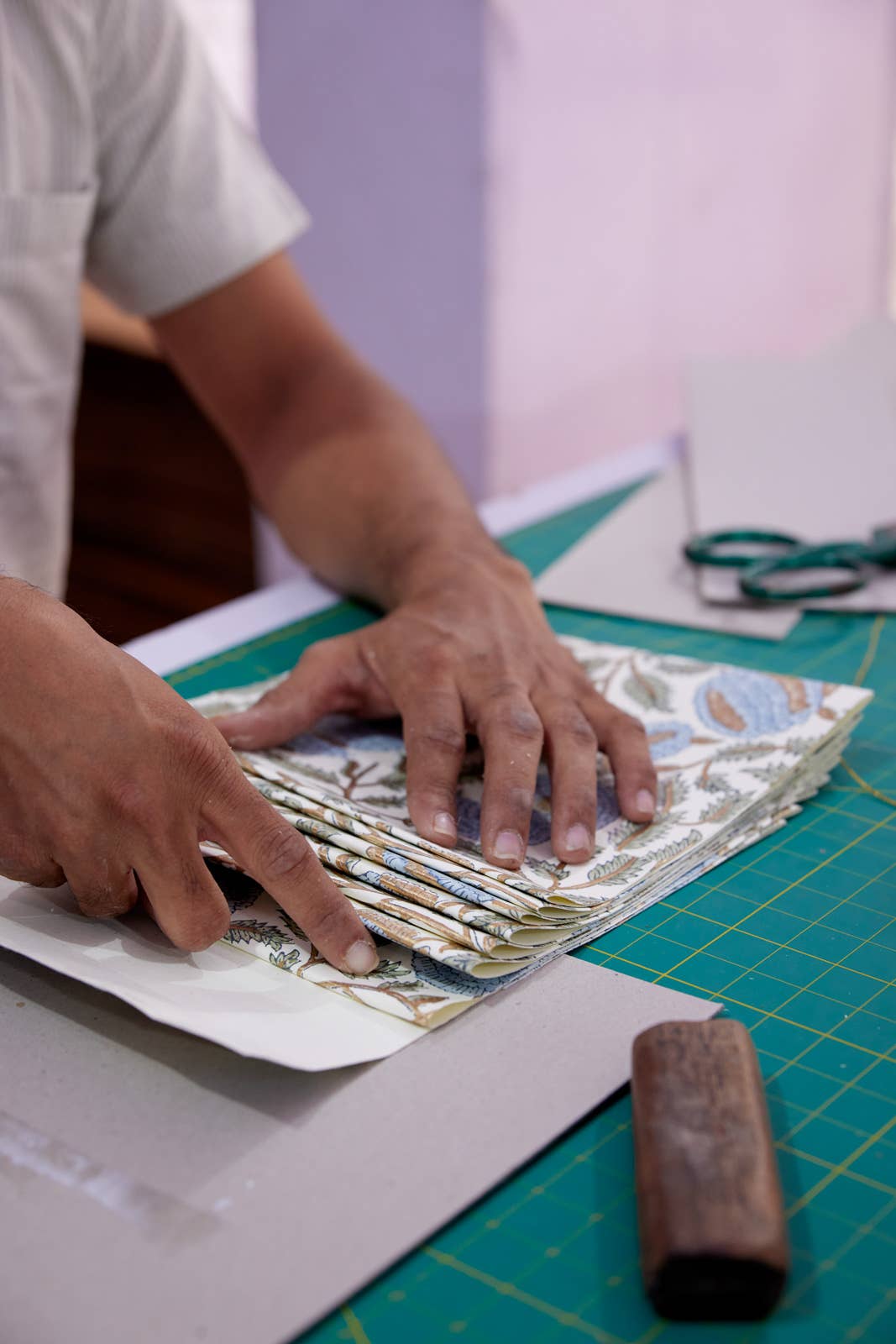 Hand Block Printed Gift Bag - Blue Stone Collection - Variety of Styles (Medium)