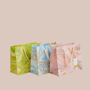 Hand Block Printed Gift Bag - Pastel Collection - Variety of Styles (Medium)