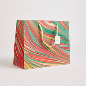 Hand Marbled Gift Bags (Large) - Christmas Glitz (Variety of Colors)