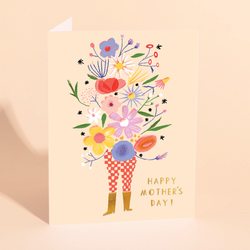 'Happy Mother's Day' Flowers & Pants Card