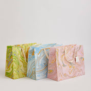 Hand Block Printed Gift Bag - Pastel Collection - Variety of Styles (Large)