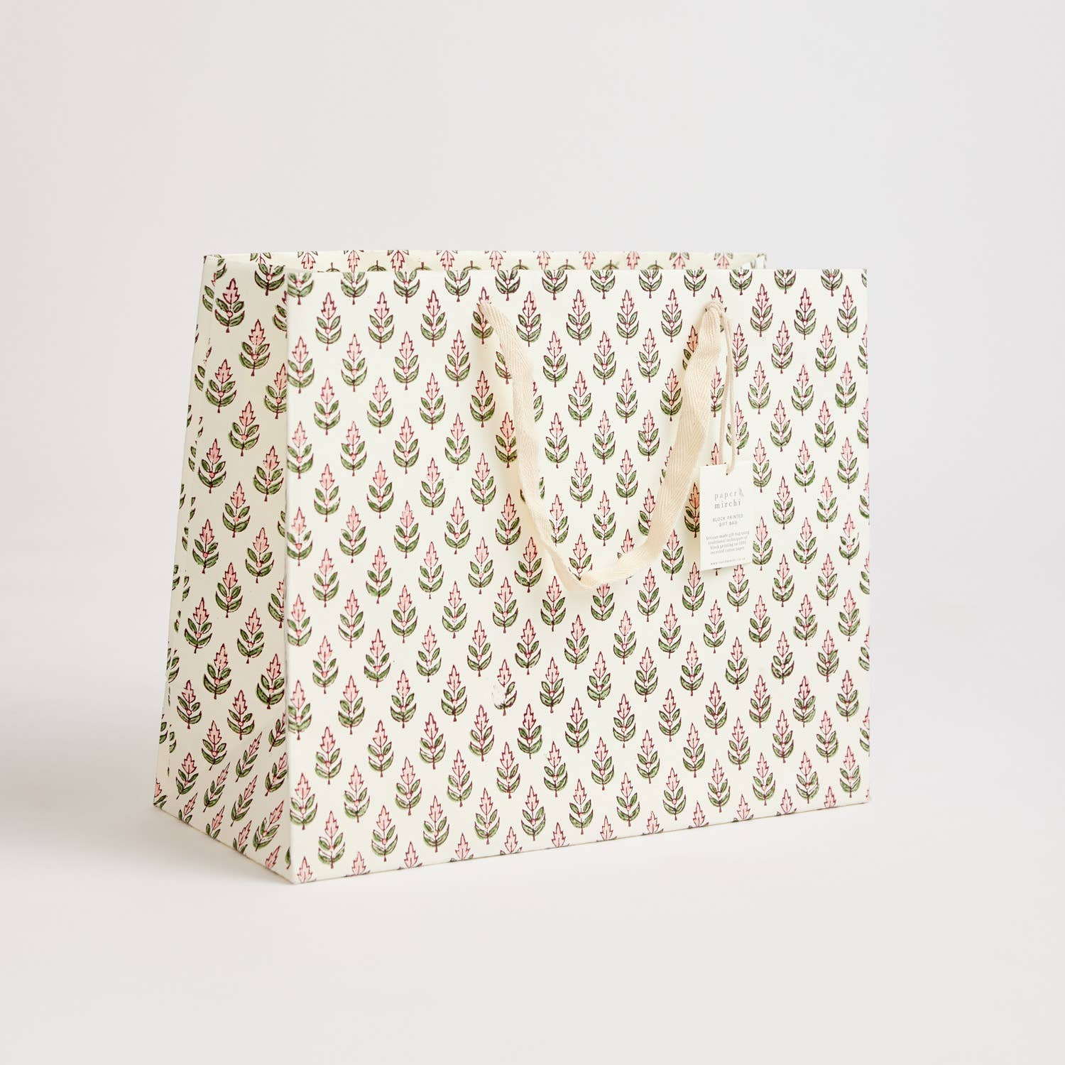 Hand Block Printed Gift Bag - Blush Collection - Variety of Styles (Large)