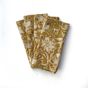 Hand-Block Mustard Napkins (Set of 4)