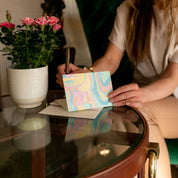 Hand Marbled Greeting Card (in Pastel Punch)