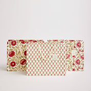 Hand Block Printed Gift Bags - Scarlet (Variety of Patterns) - Large
