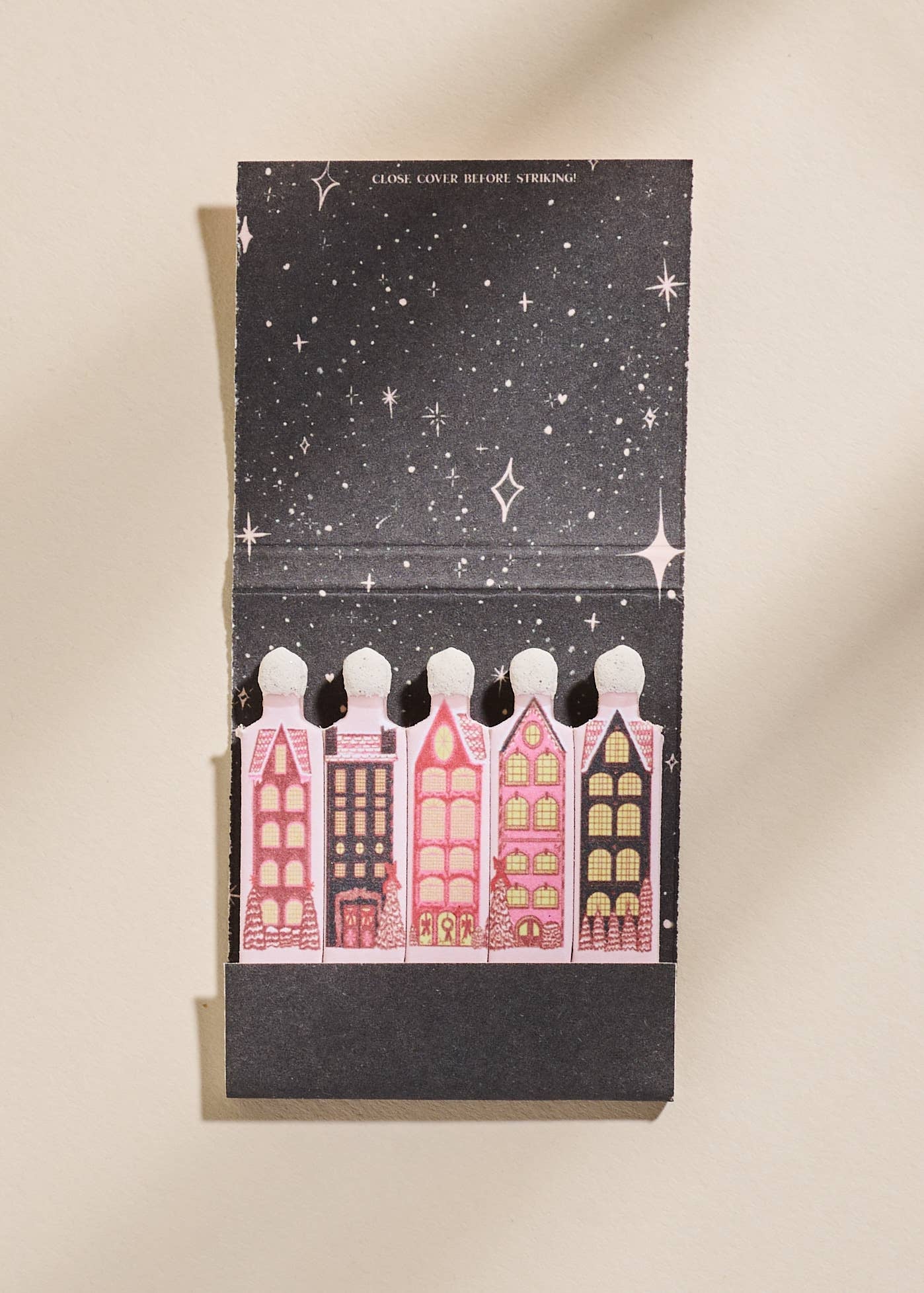 Wintry Village Printed 10-Stem Matchbook