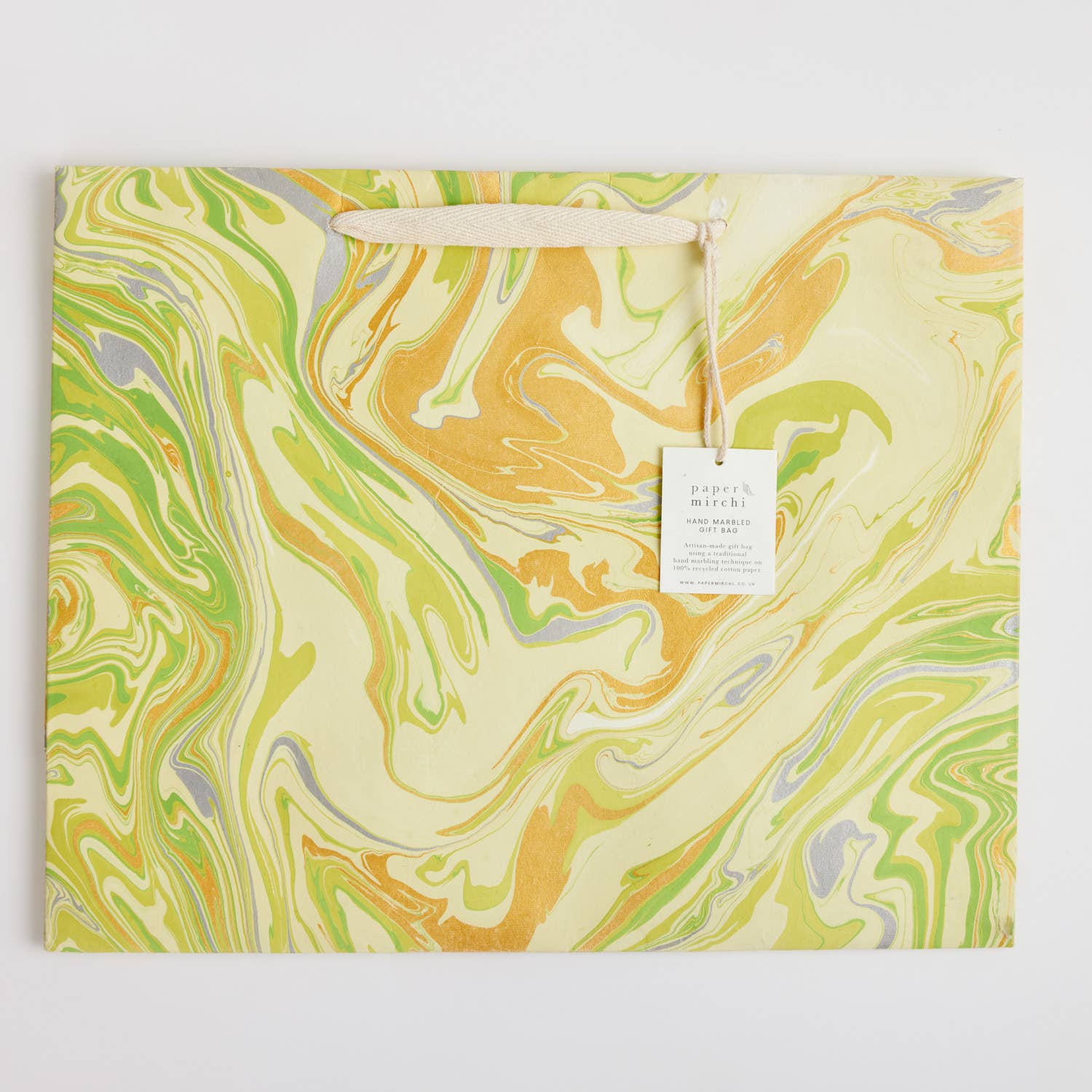 Hand Block Printed Gift Bag - Pastel Collection - Variety of Styles (Large)