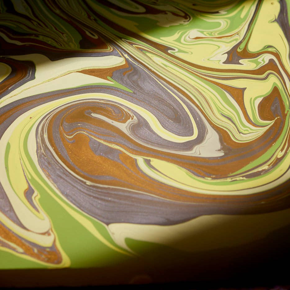 Hand-Marbled Greeting Card (Limoncello)