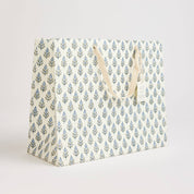 Hand Block Printed Gift Bag - Blue Stone Collection - Variety of Styles (Large)
