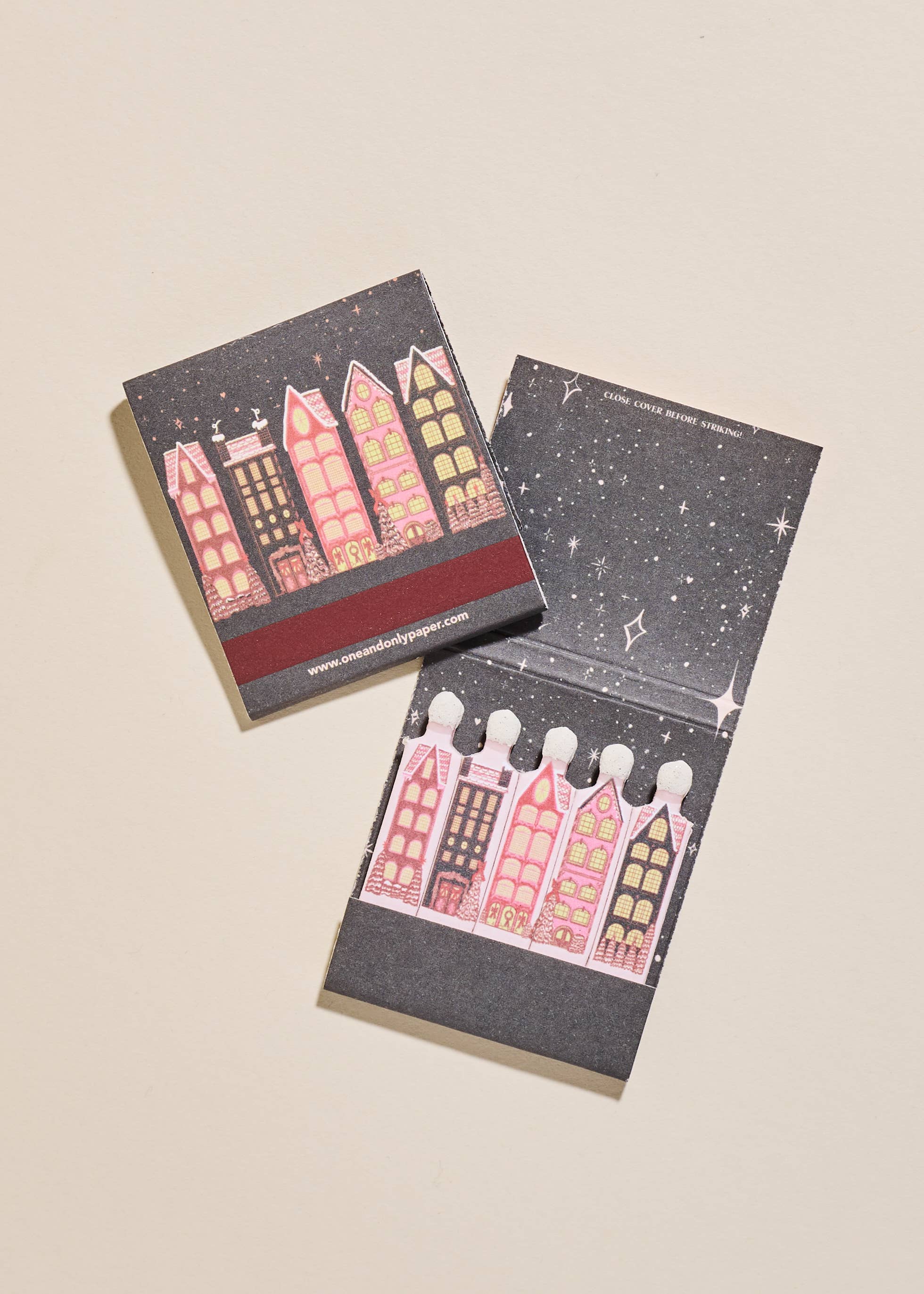 Wintry Village Printed 10-Stem Matchbook