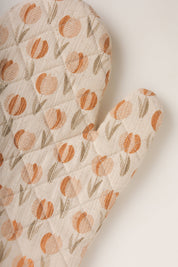 Batik Oven Mitt (in Tulips & Cream) Hand-Dyed