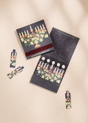Floral Illustrated Menorah 10-Stem Matchbooks