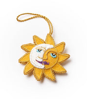 Sun | Moon Ornament - Hand Embroidered