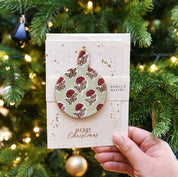 Keepsake Block Print Ornament Greeting Card - Bauble Daisy Moss