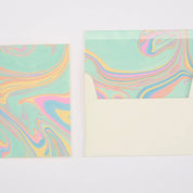 Hand Marbled Greeting Card (in Pastel Punch)