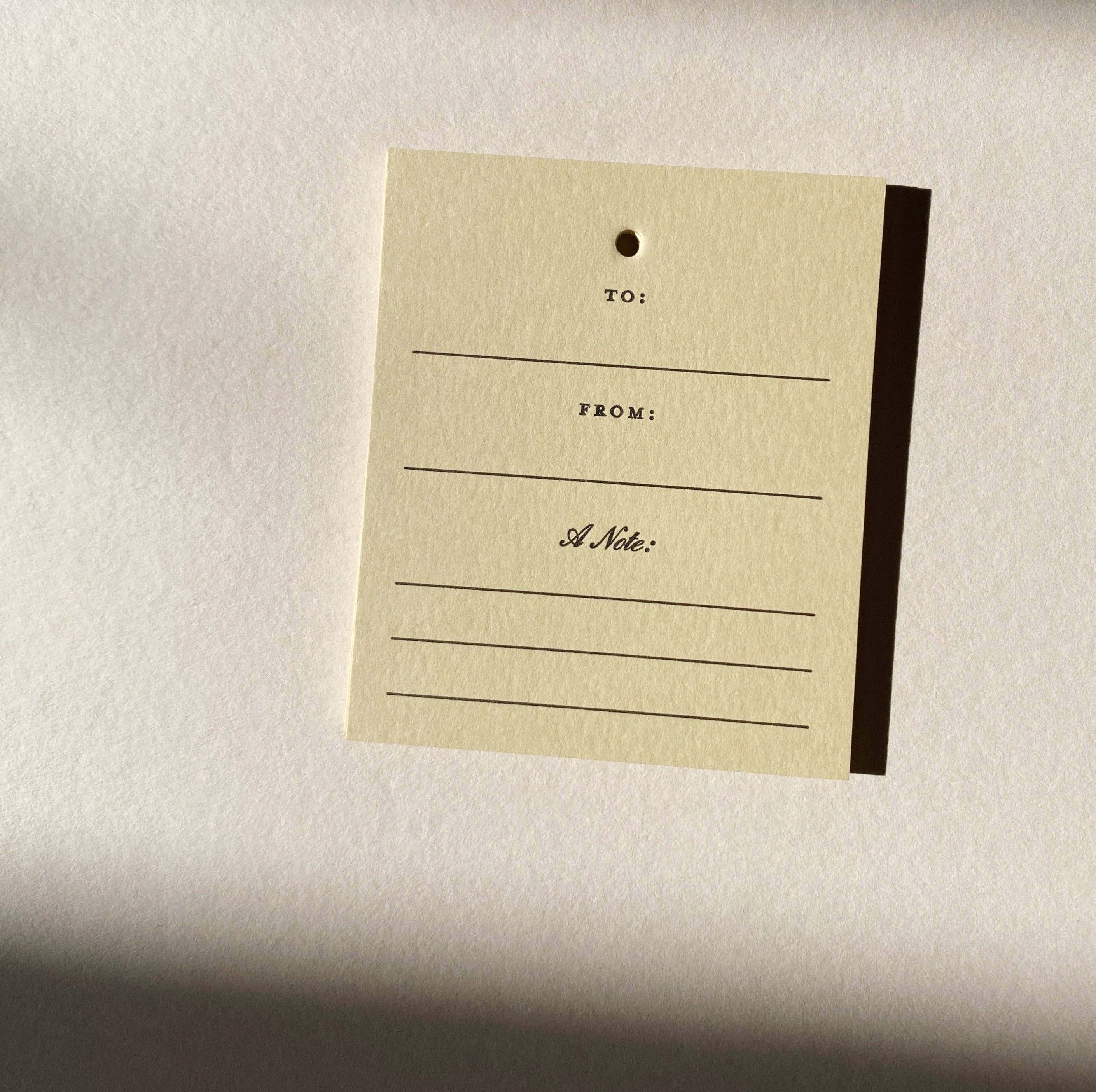 'To: / From: / A Note:' Gift Tag Set No. 02 (Set of 10)