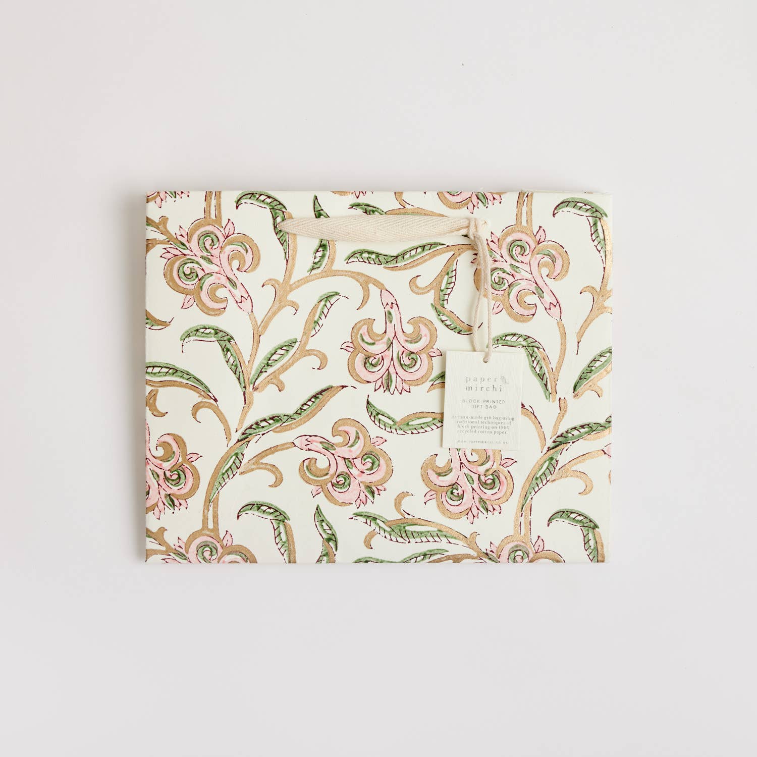 Hand Block Printed Gift Bag - Blush Collection - Variety of Styles (Medium)