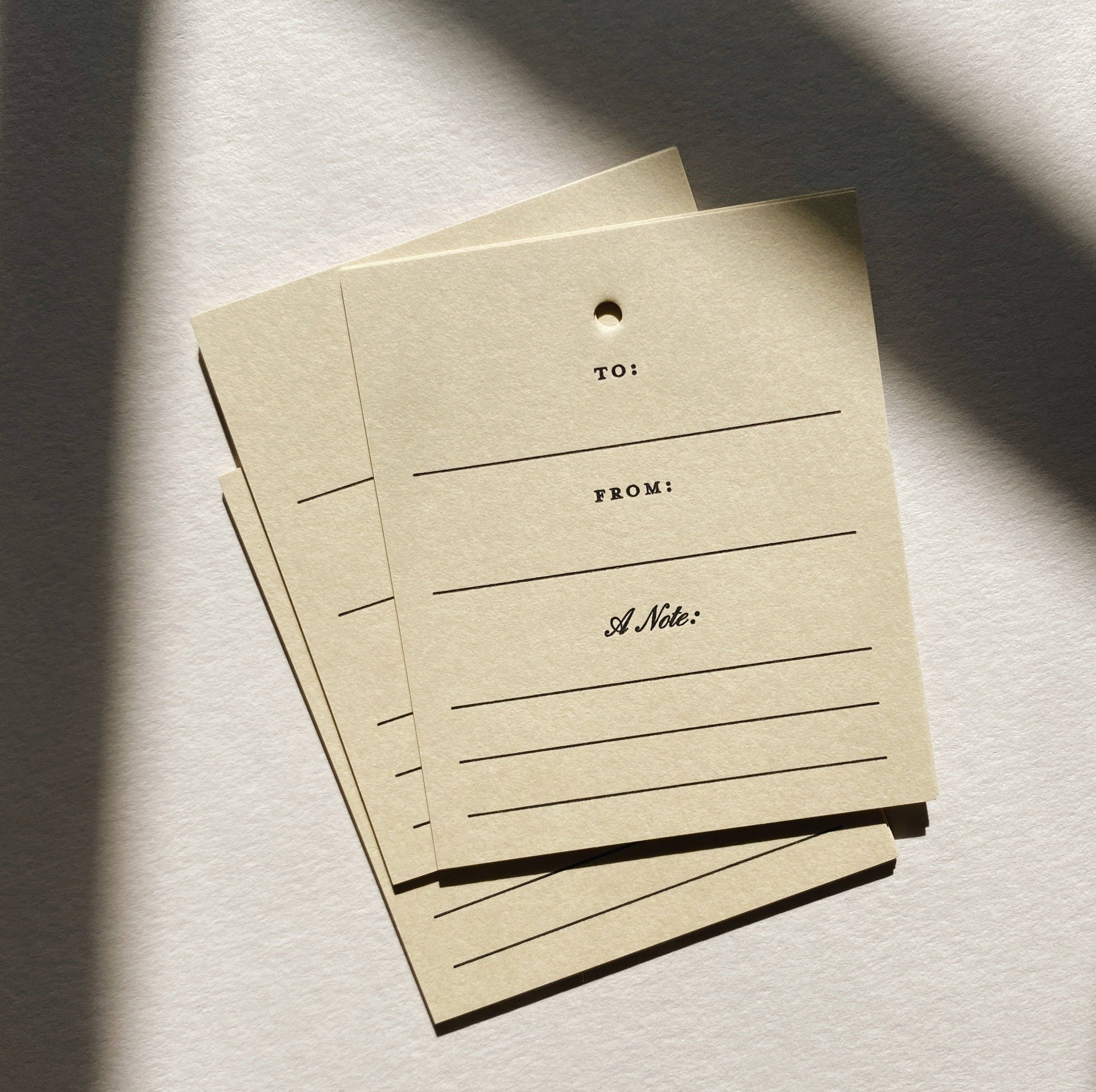 'To: / From: / A Note:' Gift Tag Set No. 02 (Set of 10)