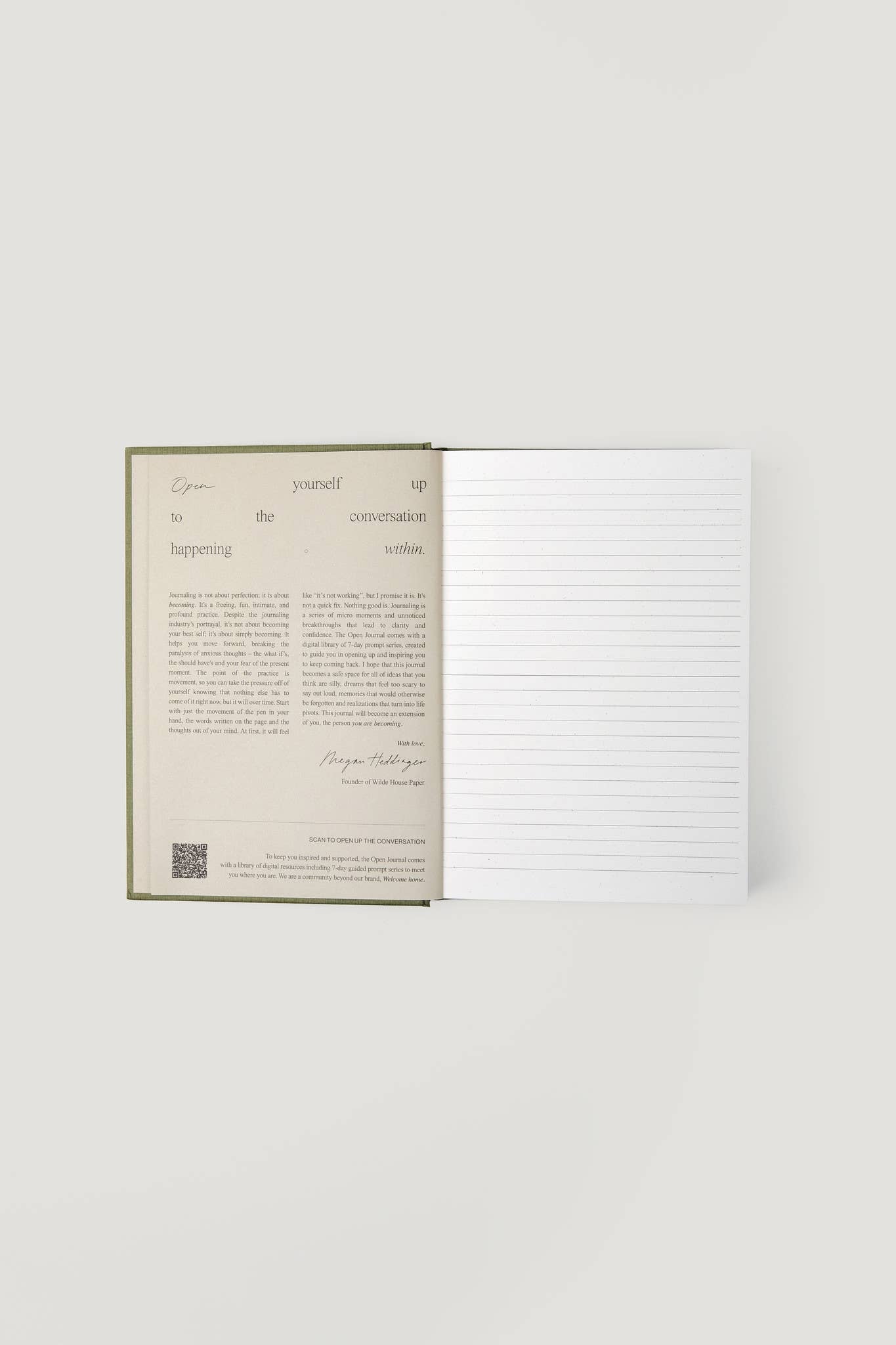 Open Journal in Moss - Wilde House Paper