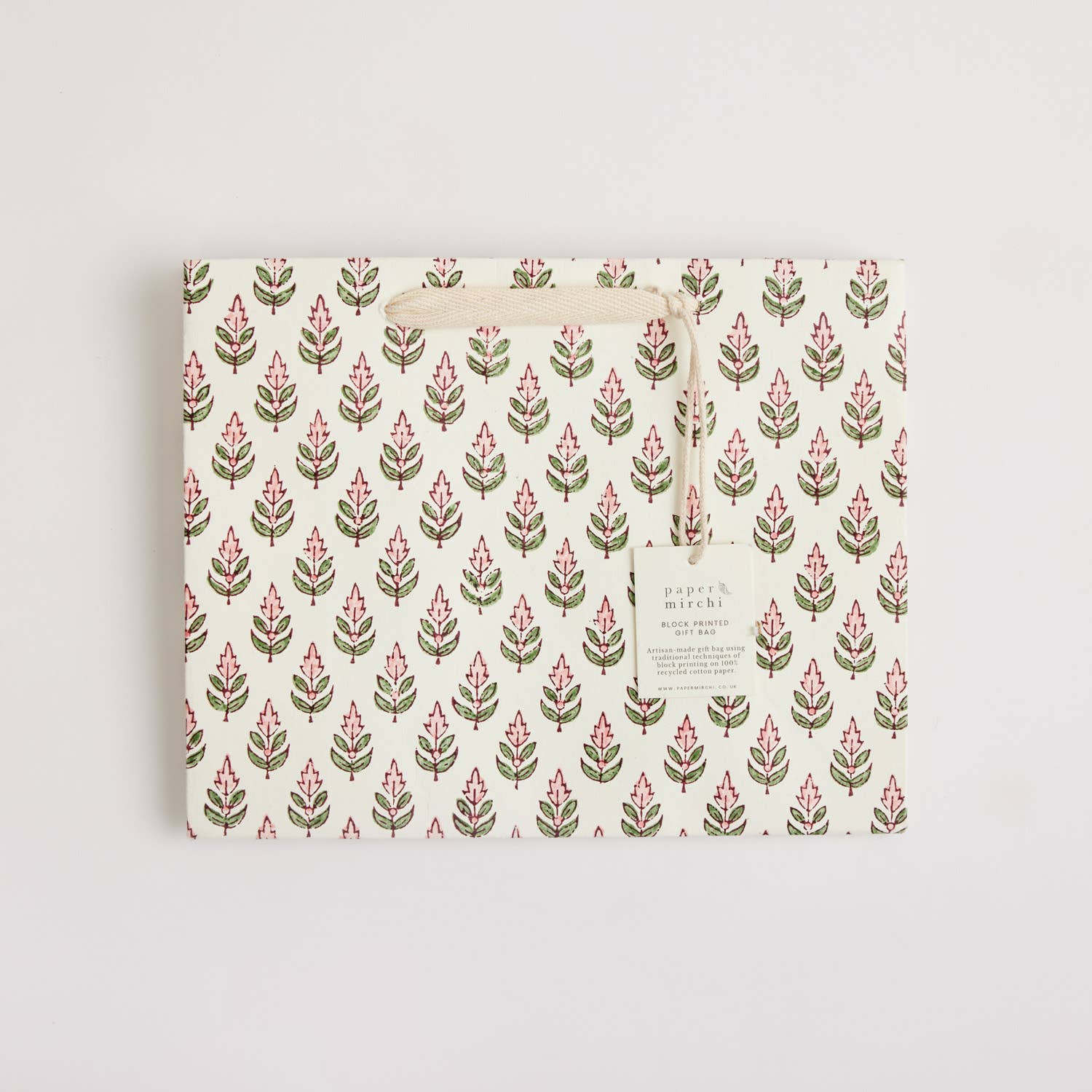 Hand Block Printed Gift Bag - Blush Collection - Variety of Styles (Medium)