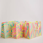 Hand Block Printed Gift Bag - Neon Collection - Variety of Styles (Large)