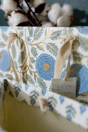 Hand Block Printed Gift Bag - Blue Stone Collection - Variety of Styles (Large)