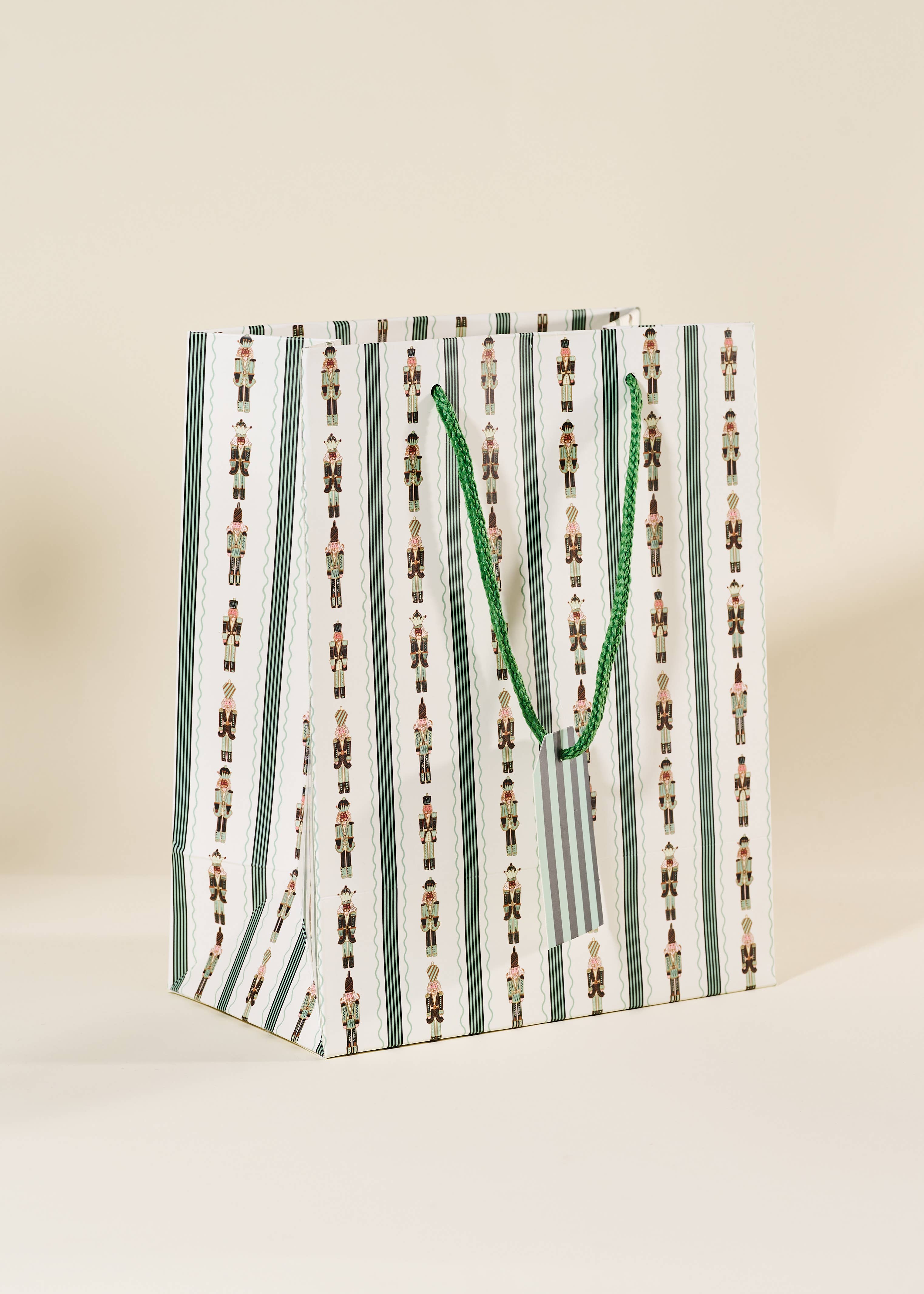 Nutcracker Stripe Paper Gift Bag (Medium)