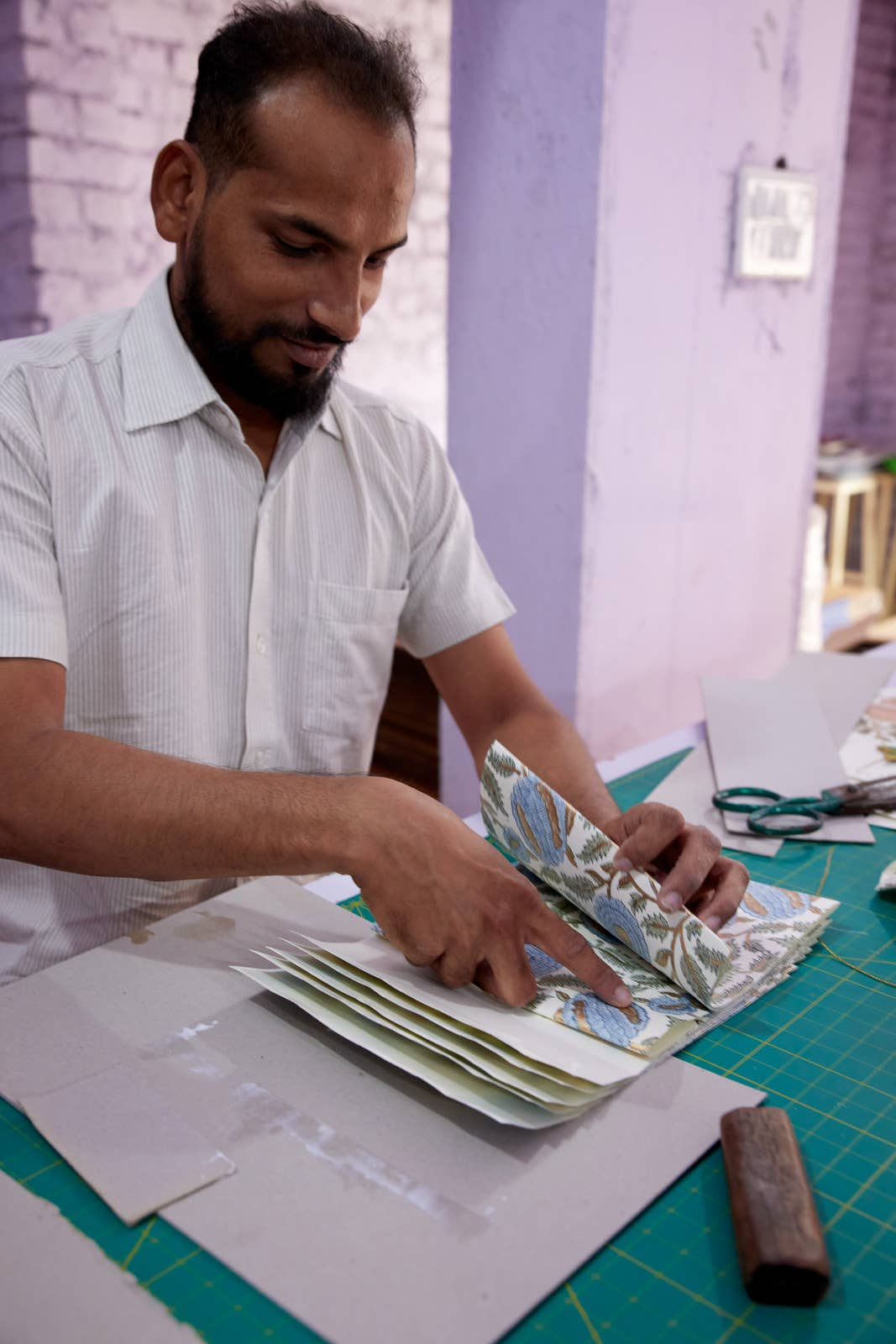 Hand Block Printed Gift Bag - Blue Stone Collection - Variety of Styles (Large)