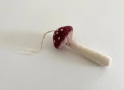 Felted Wool Mushroom Ornament - Plum