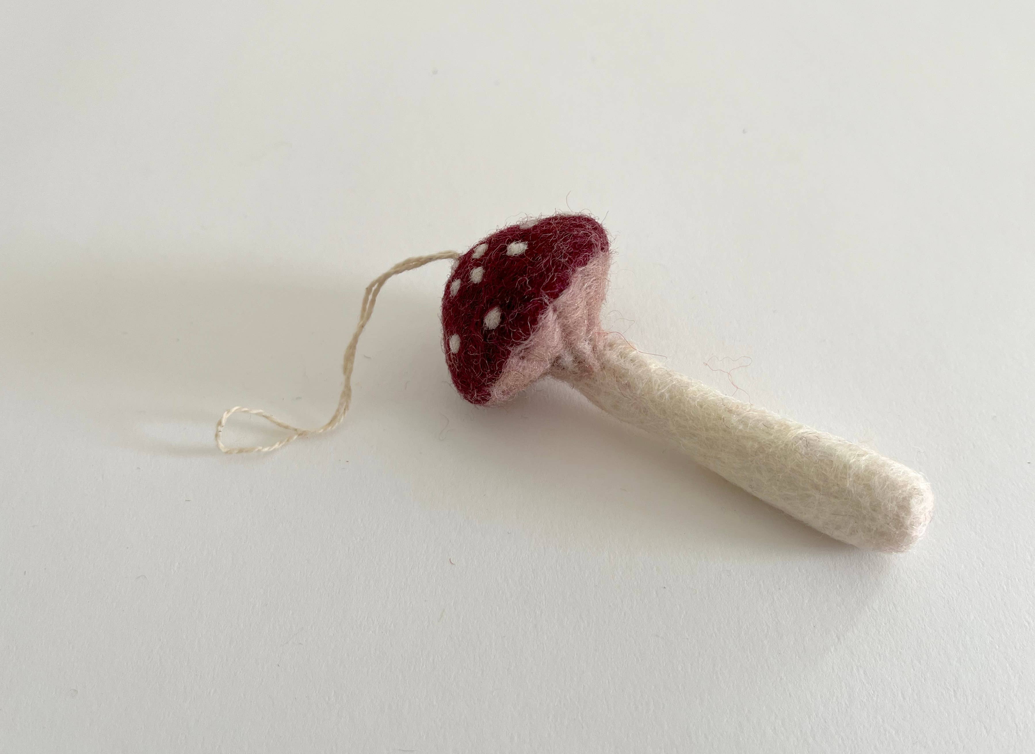 Felted Wool Mushroom Ornament - Plum