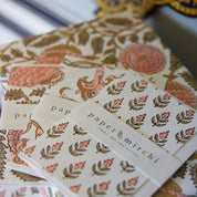 Hand Block Printed Greeting Card (in Buti Coral)