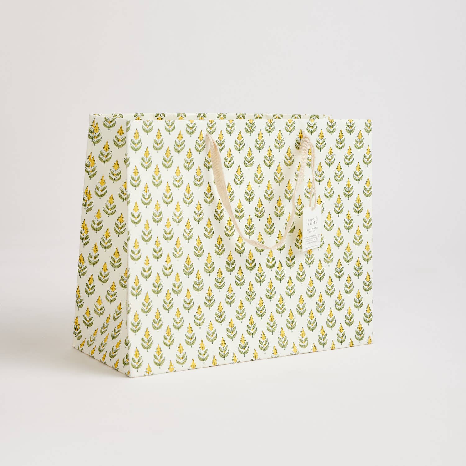 Hand Block Printed Gift Bag - Sunshine Collection - Variety of Styles (Large)