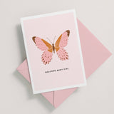 'Welcome Baby Girl' Butterfly Card