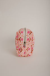 Quilted Travel Pouch - Handmade (5" x 5" x 7")