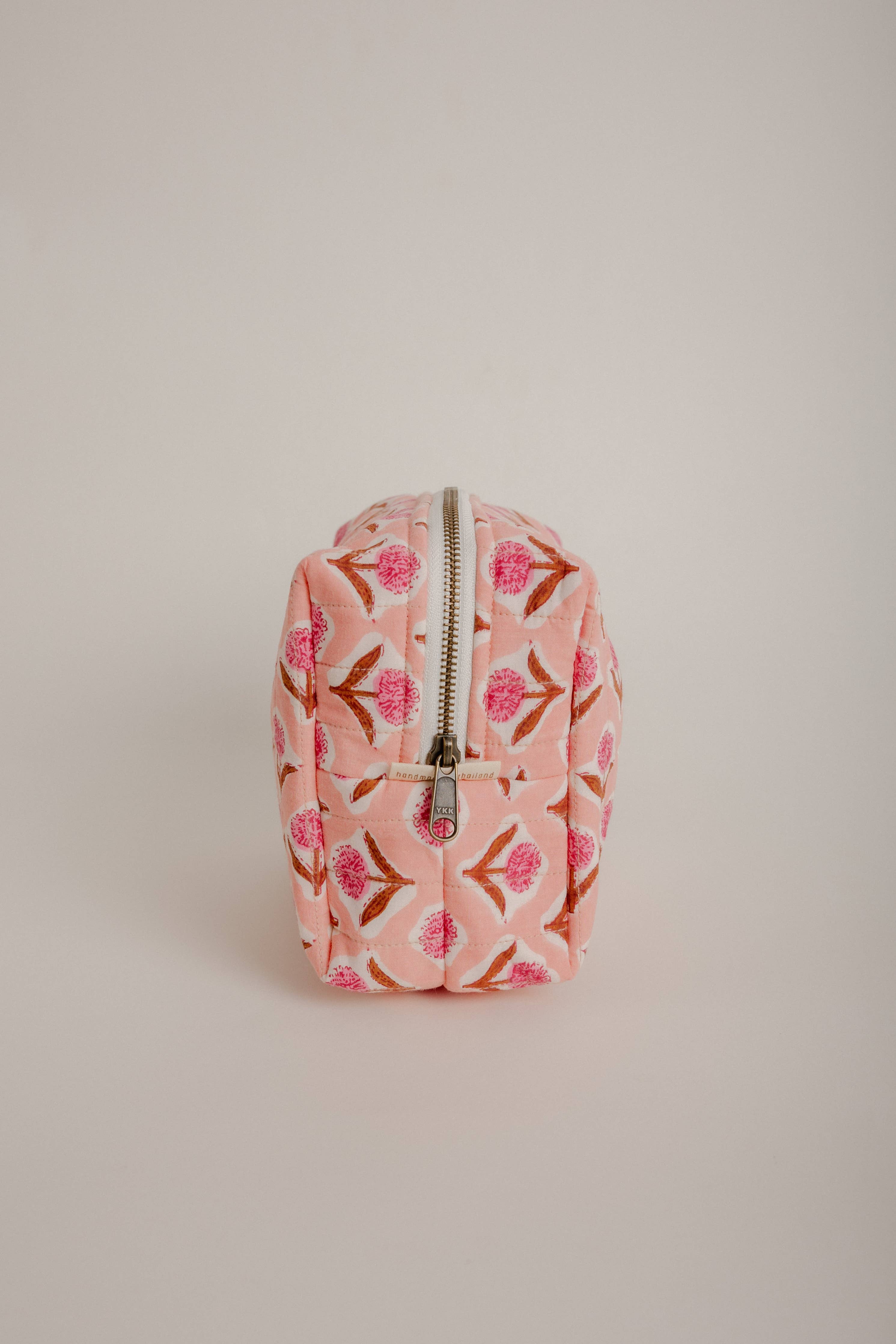 Quilted Travel Pouch - Handmade (5" x 5" x 7")